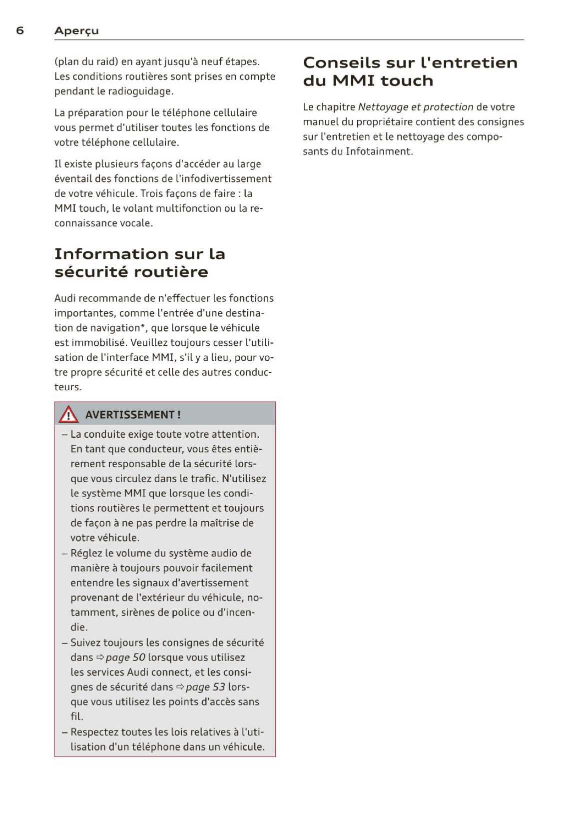 Audi Navigation MMI Plus Guide d'utilisation 2013