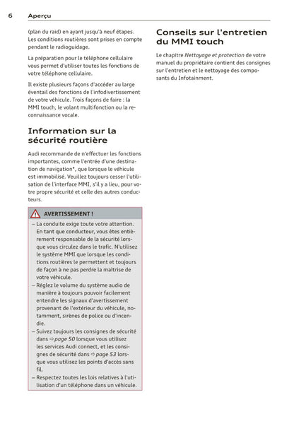 Audi Navigation MMI Plus Guide d'utilisation 2013