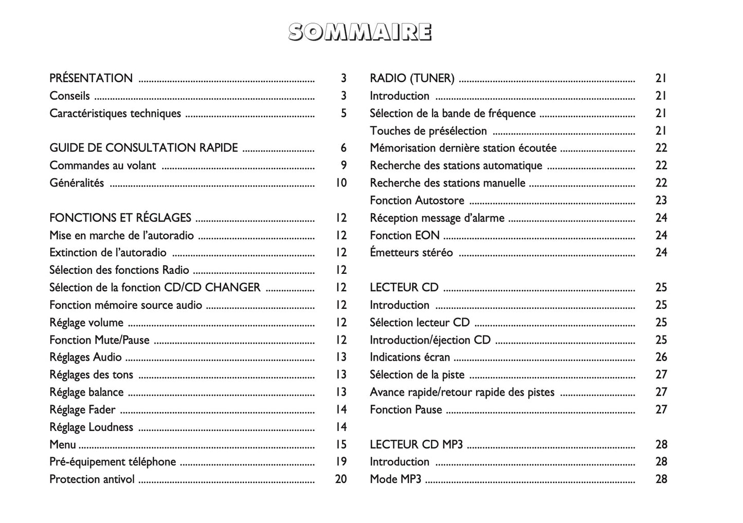 Fiat Linea Radio Guide d'utilisation 2009 - 2014