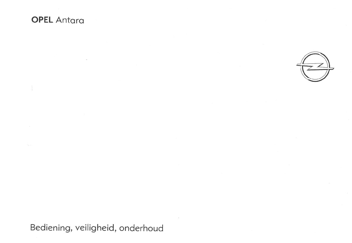 2007-2011 Opel Antara Gebruikershandleiding | Nederlands