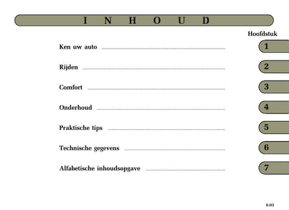 2002-2003 Renault Clio Owner's Manual | Dutch