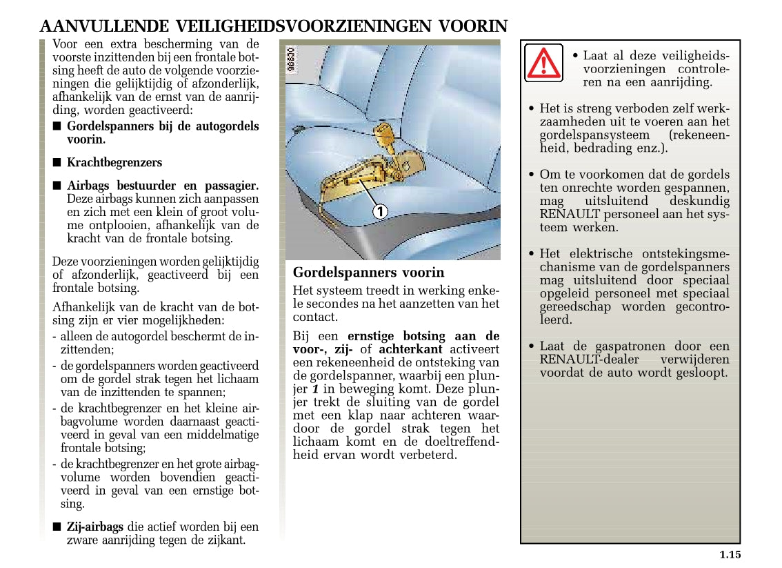 2002-2003 Renault Clio Owner's Manual | Dutch