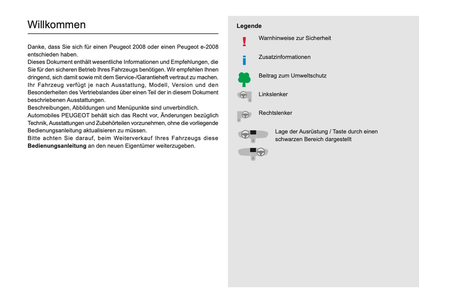 2019-2020 Peugeot 2008 / e-2008 Bedienungsanleitung | Deutsch