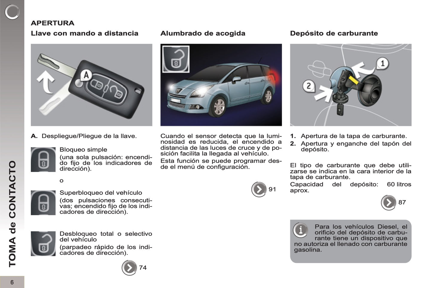 2012-2013 Peugeot 5008 Gebruikershandleiding | Spaans