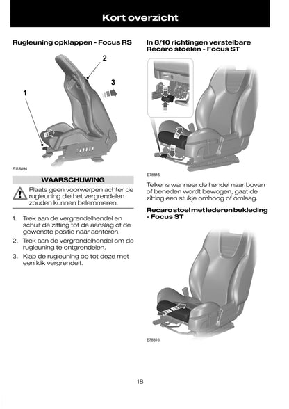 2008-2011 Ford Focus Owner's Manual | Dutch