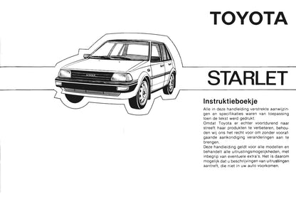 1985-1986 Toyota Starlet Owner's Manual | Dutch