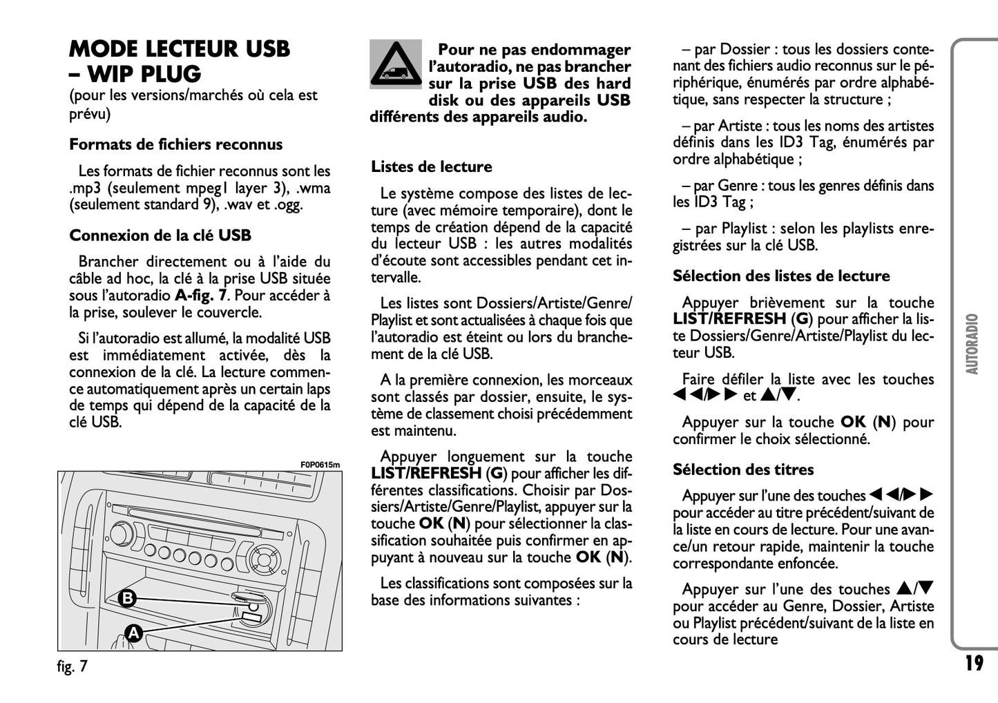 Fiat Scudo Autoradio & MP3 Guide d'instructions 2012 - 2017