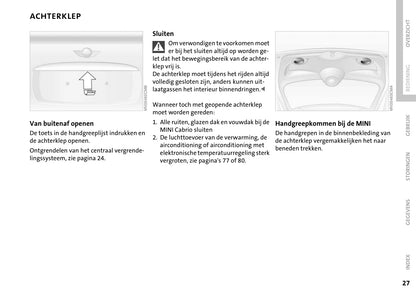 2004-2009 Mini Cabrio Owner's Manual | Dutch