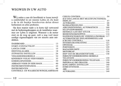 1995-2005 Lancia Lybra Gebruikershandleiding | Nederlands