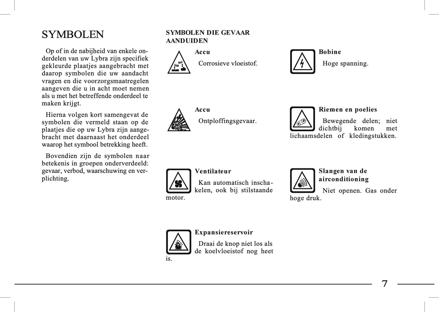 1995-2005 Lancia Lybra Gebruikershandleiding | Nederlands