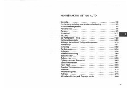 2002-2003 Kia Carens Owner's Manual | Dutch