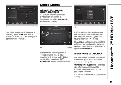 Fiat 500 & 500 Cabrio Uconnect Radio Nav 7.0 Guide d'utilisation 2017 - 2018