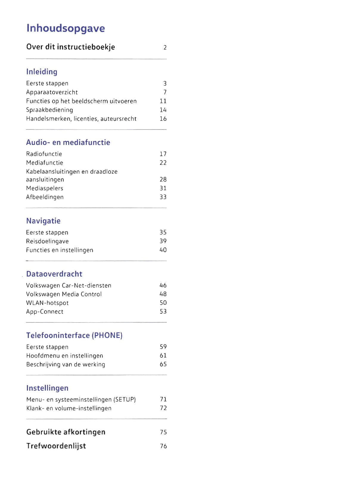 Volkswagen Composition Media, Discover Media (Generatie 2 facelift) Handleiding 2017