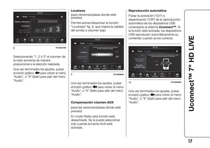 Abarth 595 Uconnect Radio 7.0 Instrucciones 2016 - 2018