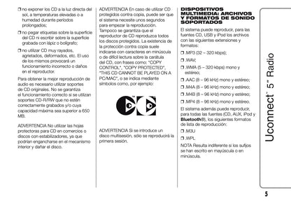 Alfa Romeo Giulietta Uconnect Radio 5.0 Instrucciones 2014 - 2015