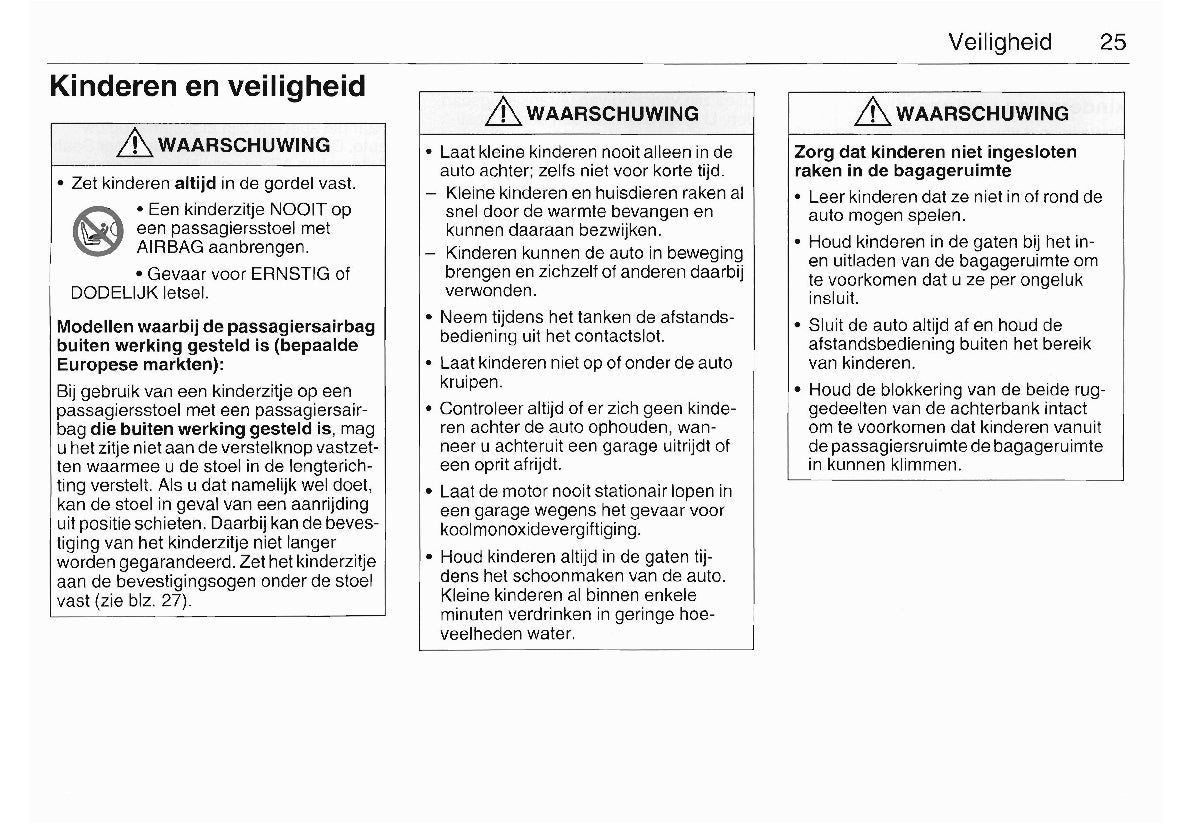 2003-2008 Saab 9-3 Owner's Manual | Dutch