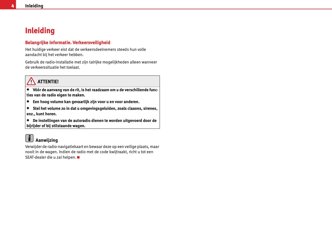 Seat Radio Adagio  2008 - 2013