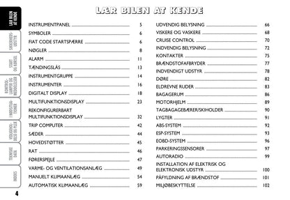 2012-2013 Fiat Linea Gebruikershandleiding | Dansk