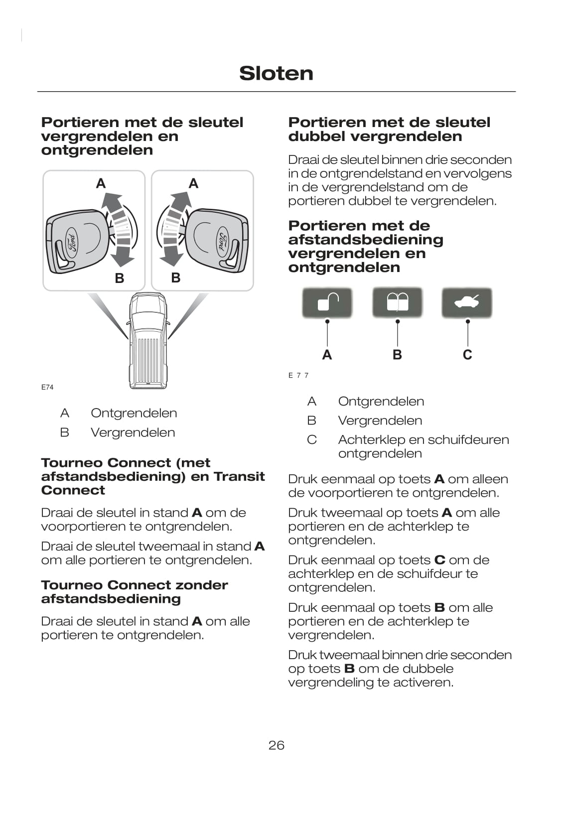 2007-2008 Ford Tourneo/Transit Connect Gebruikershandleiding | Nederlands