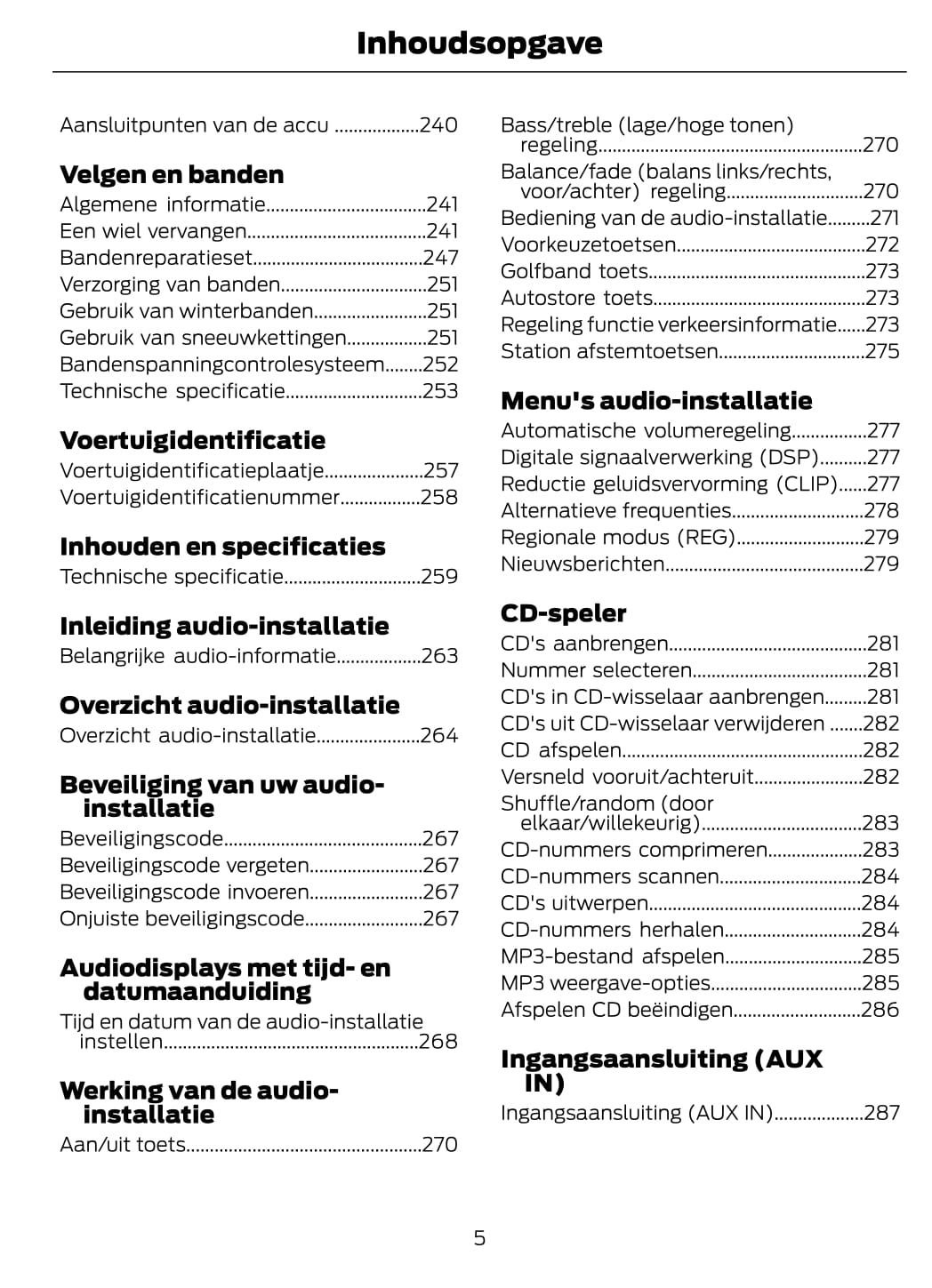 2012-2013 Ford Mondeo Owner's Manual | Dutch