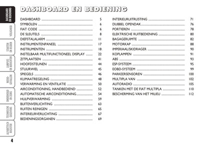 2004-2005 Fiat Multipla Gebruikershandleiding | Nederlands