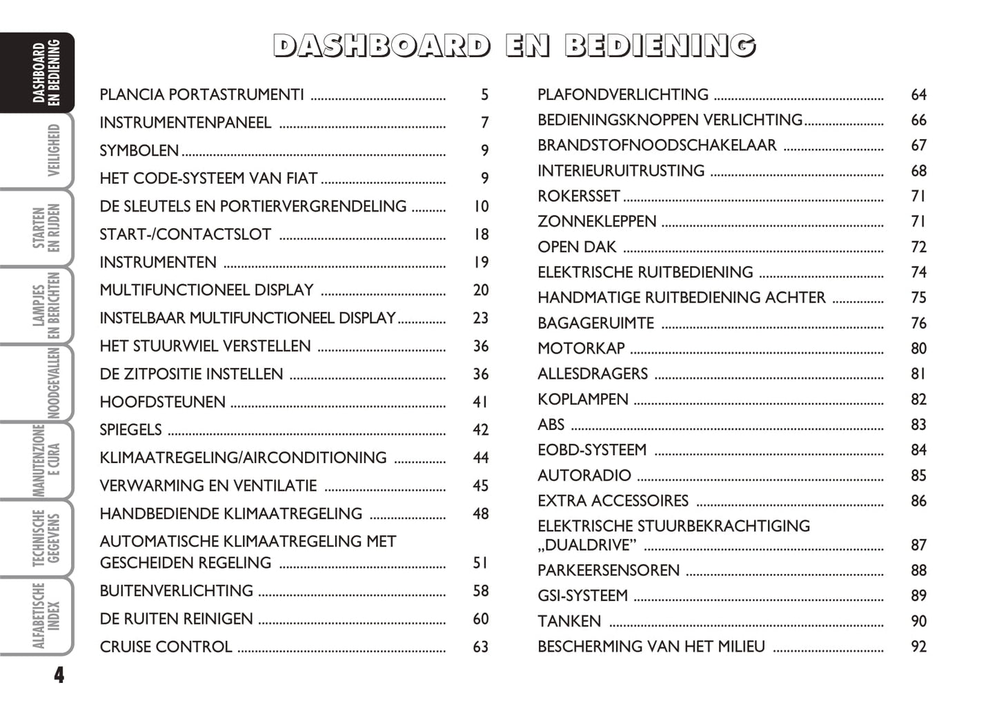 2005-2006 Fiat Idea Gebruikershandleiding | Nederlands