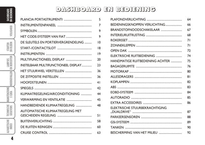 2005-2006 Fiat Idea Gebruikershandleiding | Nederlands