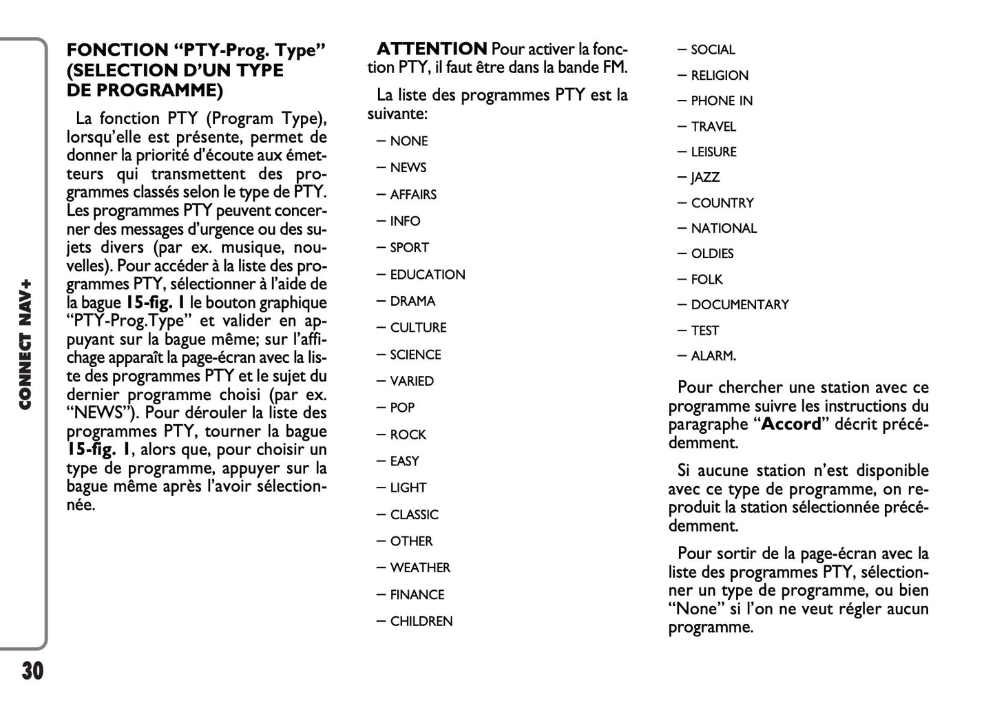 Fiat Panda CONNECT Nav+ Guide d'utilisation 2007 - 2008