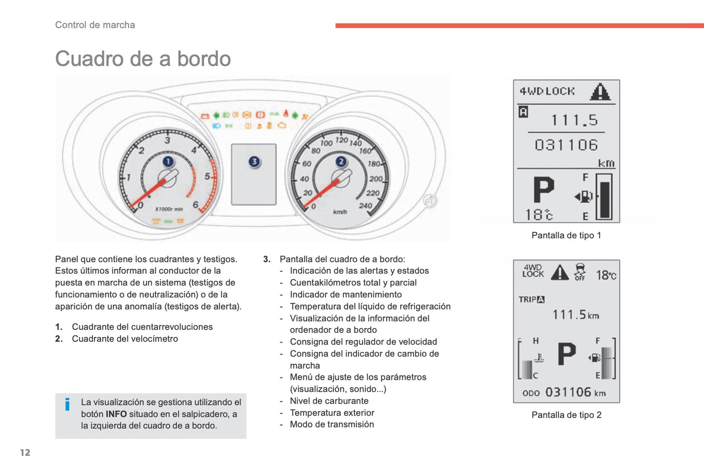 2014-2016 Peugeot 4008 Owner's Manual | Spanish