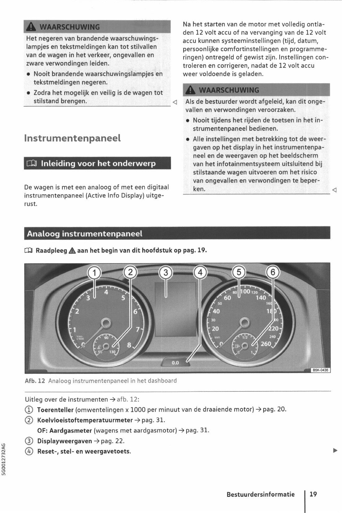 2017-2020 Volkswagen Golf Owner's Manual | Dutch