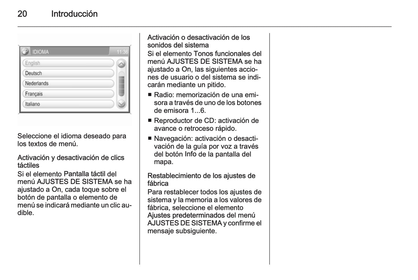 Opel Antara Manual de infoentretenimiento 2011 - 2015