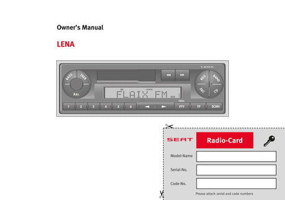 Seat Radio Lena Owners Manual