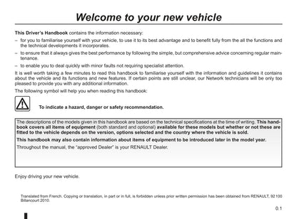 2010-2011 Renault Kangoo Owner's Manual | English