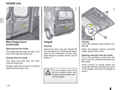 2010-2011 Renault Kangoo Owner's Manual | English