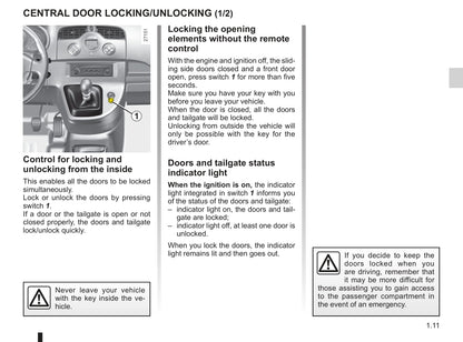 2010-2011 Renault Kangoo Owner's Manual | English