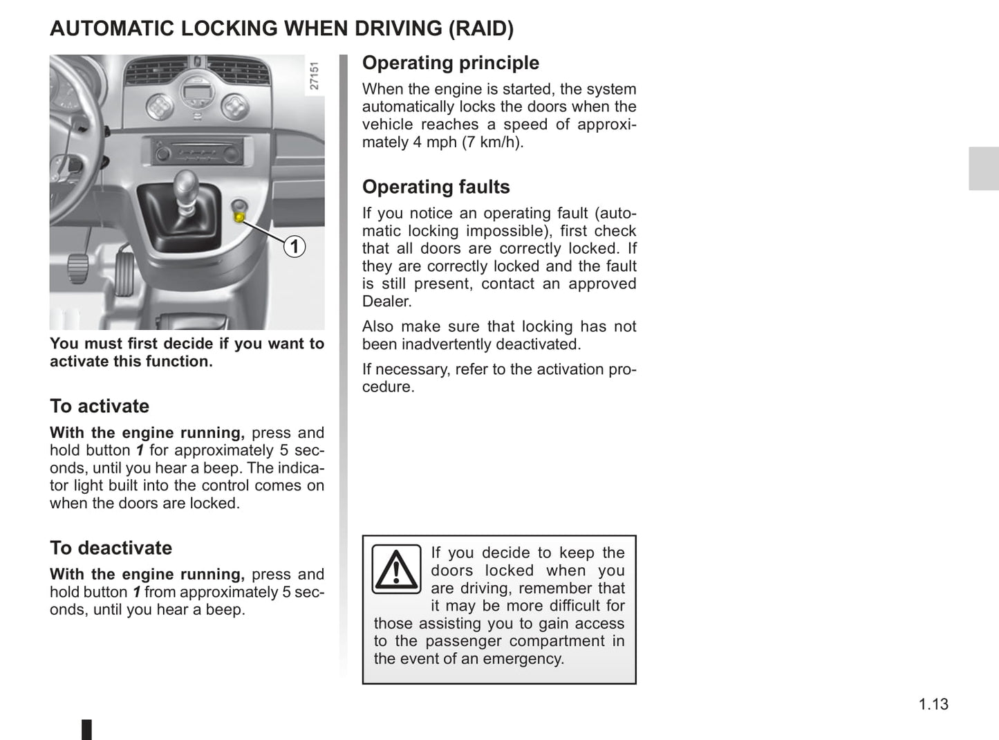 2010-2011 Renault Kangoo Owner's Manual | English