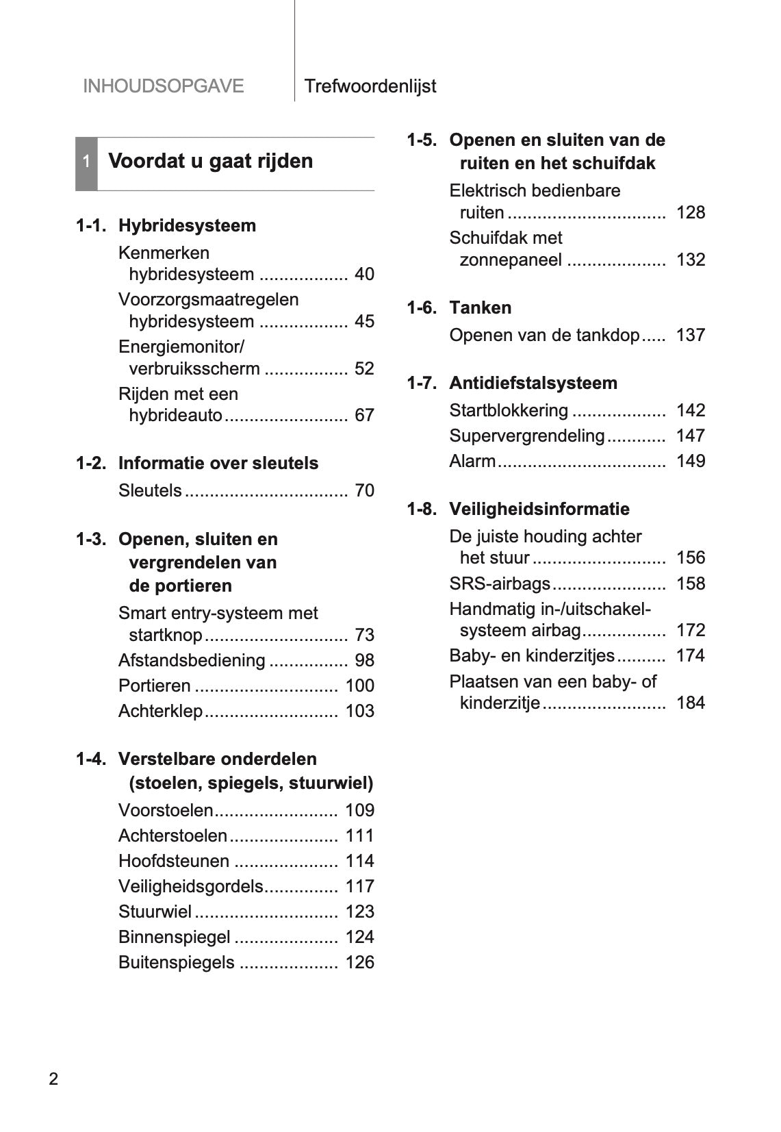 2014-2015 Toyota Prius Owner's Manual | Dutch