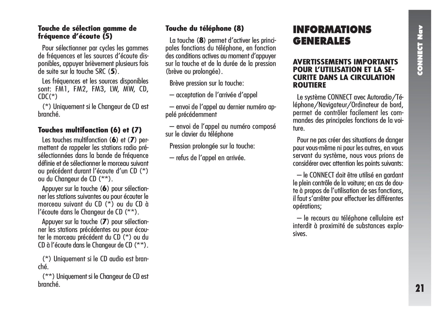 Alfa Romeo Connect Nav & Connect Nav+ Guide d'utilisation 2008 - 2011