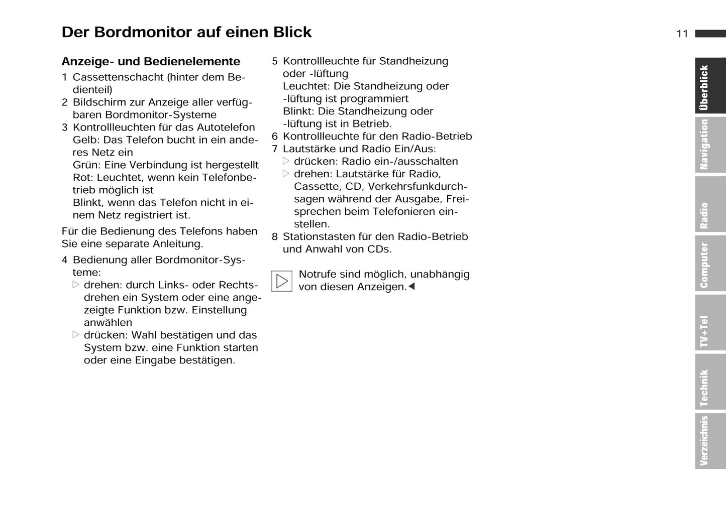 BMW Bordmonitor Mit Navigatie Und Tv Bedienungsanleitung 2000