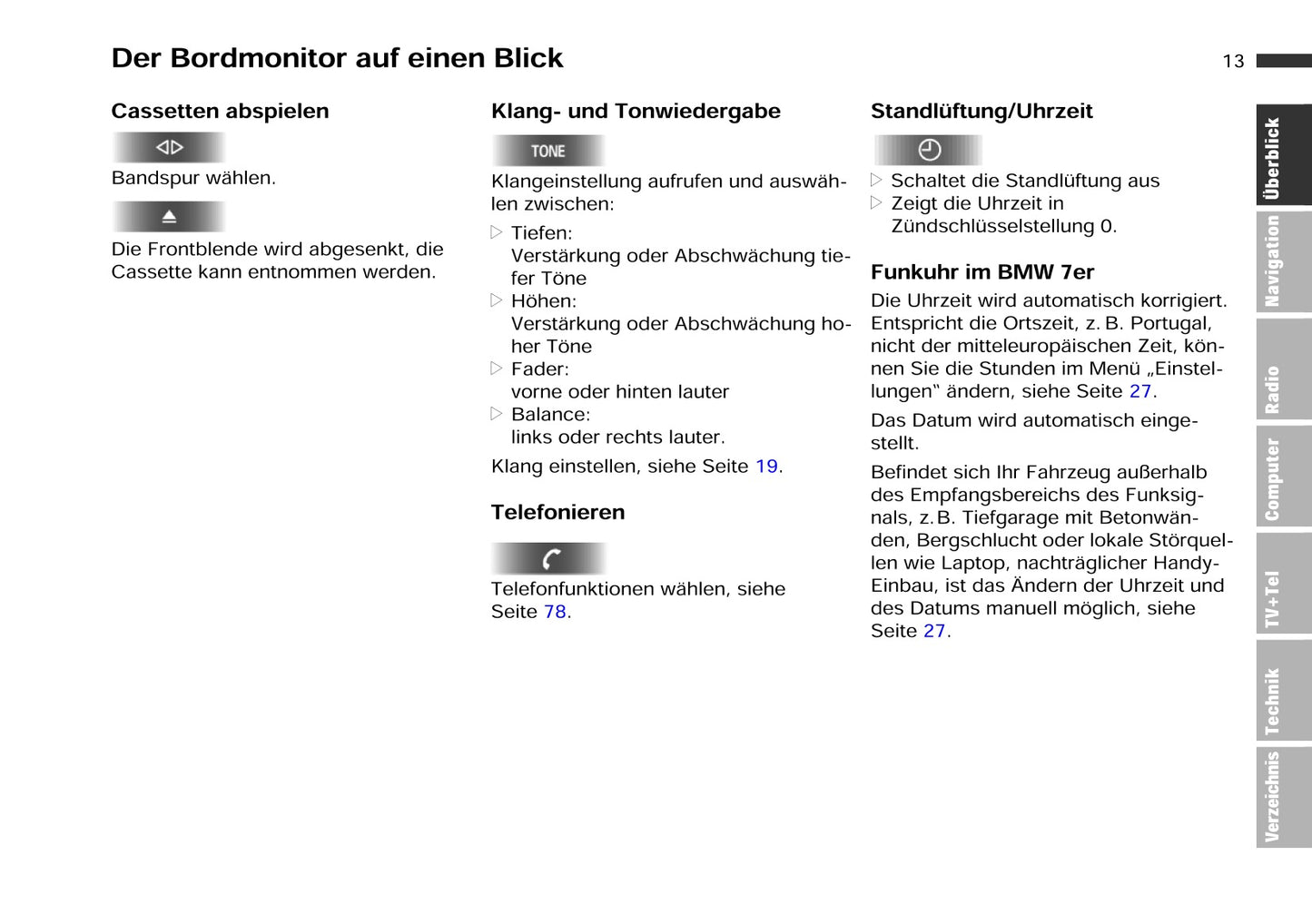 BMW Bordmonitor Mit Navigatie Und Tv Bedienungsanleitung 2000