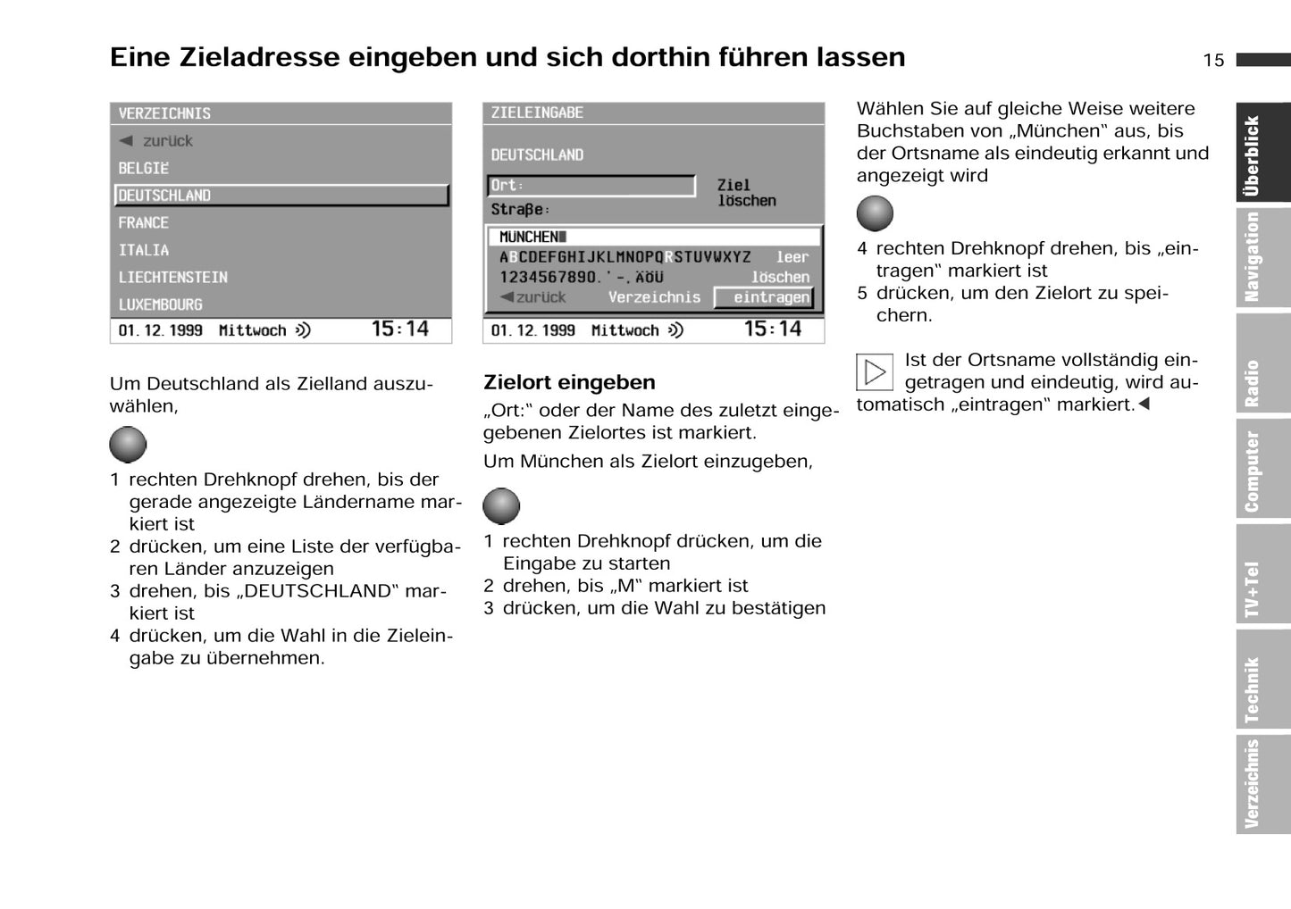 BMW Bordmonitor Mit Navigatie Und Tv Bedienungsanleitung 2000