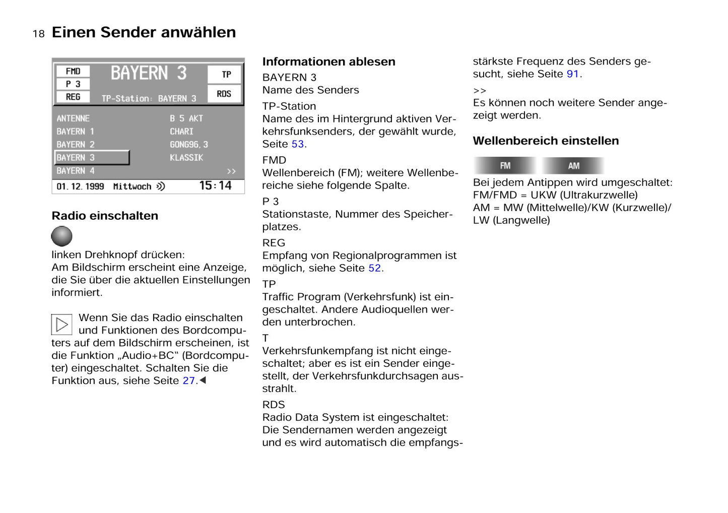 BMW Bordmonitor Mit Navigatie Und Tv Bedienungsanleitung 2000