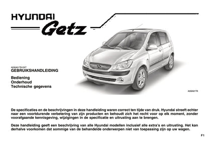 2007-2008 Hyundai Getz Gebruikershandleiding | Nederlands