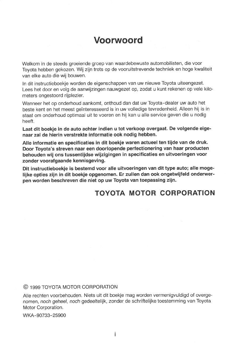 1999-2002 Toyota Celica Owner's Manual | Dutch