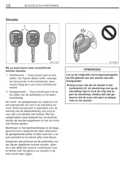 1999-2002 Toyota Celica Owner's Manual | Dutch