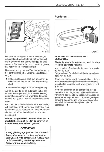 1999-2002 Toyota Celica Owner's Manual | Dutch