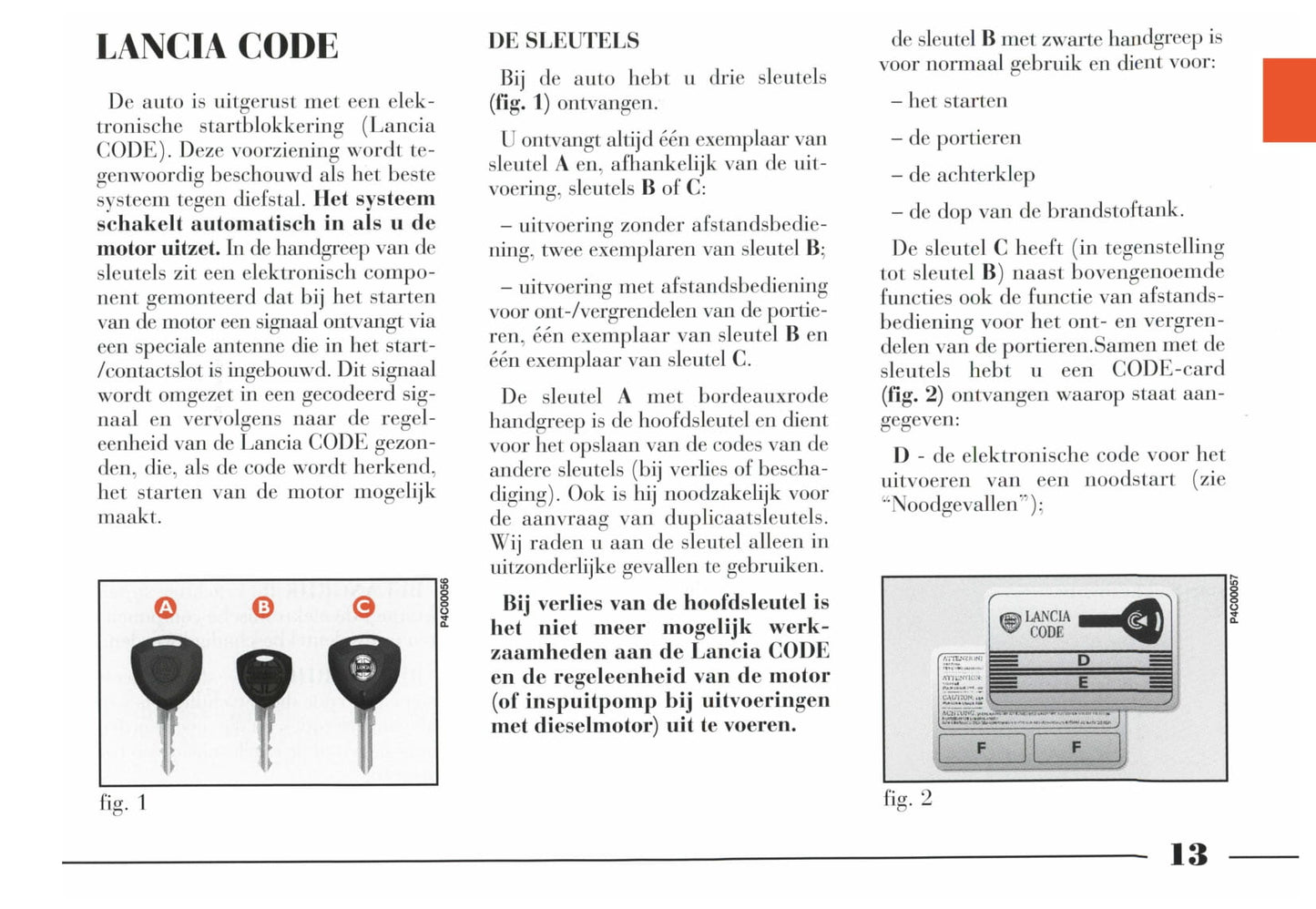 1996-2003 Lancia YPsilon Gebruikershandleiding | Nederlands