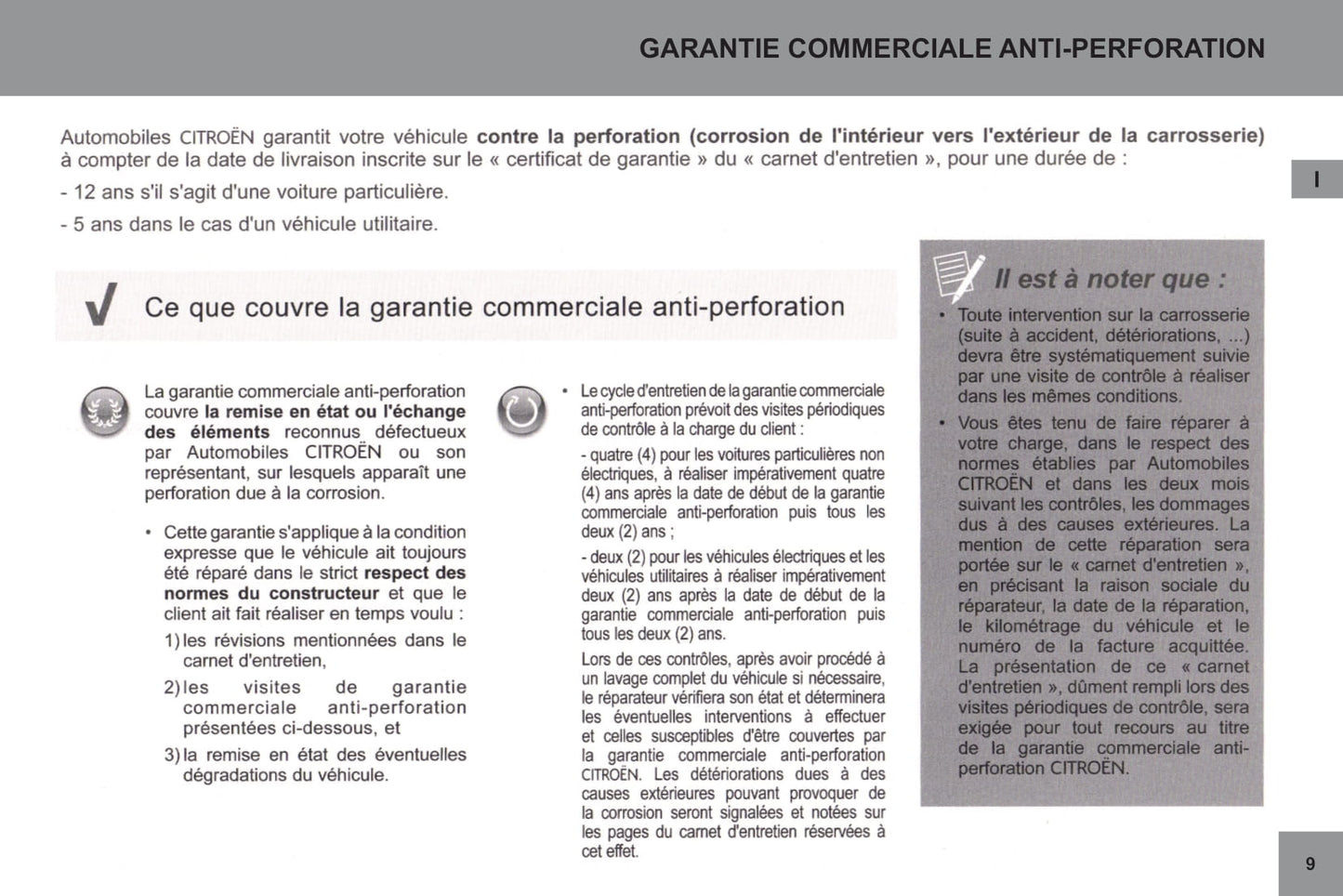 Citroën Carnet d´entretien et de Garanties