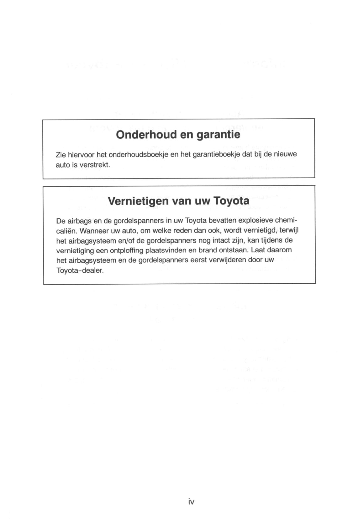 2000-2003 Toyota Avensis Owner's Manual | Dutch