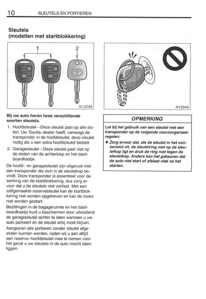 2000-2003 Toyota Avensis Owner's Manual | Dutch